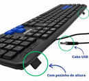 Teclado USB com Fio Padrão ABNT2 – Ergonômico e Resistente