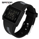 Relógio Digital LED Militar Esportivo SANDA – 5ATM à Prova D'Água, Relógio de Pulso Masculino