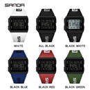 Relógio Digital LED Militar Esportivo SANDA – 5ATM à Prova D'Água, Relógio de Pulso Masculino