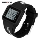 Relógio Digital LED Militar Esportivo SANDA – 5ATM à Prova D'Água, Relógio de Pulso Masculino
