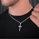 Colar Cruz de Aço Inoxidável com Corrente Torcida Banhada a Ouro ou Prata
