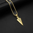 Colar Masculino de Estilo Hip Hop e Rock - Pingente de Flecha Triangular Personalizado em Aço Inoxidável