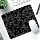 Mousepad Pequeno Preto e Branco com Mapa Topográfico