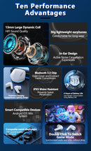 Fone de ouvido Bluetooth Gamer, Lenovo Original GM2 Pro 5.3