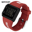 Relógio Digital LED Militar Esportivo SANDA – 5ATM à Prova D'Água, Relógio de Pulso Masculino
