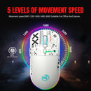 Mouse Gamer Bluetooth 3 Modos Recarregável 2.4G USB Sem Fio com Iluminação RGB para iPad, Tablet, Laptop e Computador