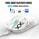 Mouse Gamer Bluetooth 3 Modos Recarregável 2.4G USB Sem Fio com Iluminação RGB para iPad, Tablet, Laptop e Computador
