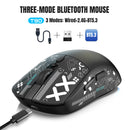 Mouse Gamer Bluetooth 3 Modos Recarregável 2.4G USB Sem Fio com Iluminação RGB para iPad, Tablet, Laptop e Computador