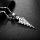 Colar Masculino de Estilo Hip Hop e Rock - Pingente de Flecha Triangular Personalizado em Aço Inoxidável