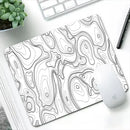 Mousepad Pequeno Preto e Branco com Mapa Topográfico