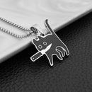 Colar Killer Cat - Pingente de Gato Preto - Colar Punk Retro para Homens e Mulheres - Joia Criativa e Divertida - Presente para Festas