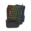 Teclado Gamer Ergonômico com 35 Teclas, RGB - Teclado Compacto e Fio USB para PC, Laptop e Desktop