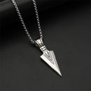 Colar Masculino de Estilo Hip Hop e Rock - Pingente de Flecha Triangular Personalizado em Aço Inoxidável