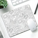 Mousepad Pequeno Preto e Branco com Mapa Topográfico