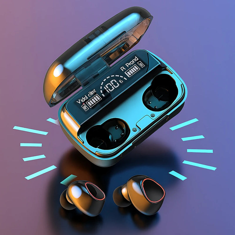 Fone Bluetooth 5.1 com Case LED – Potência, Estilo e Liberdade Sem Fios!