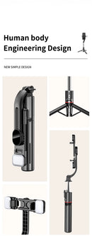 Tripé Selfie Stick com Luz LED Keelead – Bluetooth, Portátil e Ajustável (45,66 Polegadas)