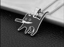 Colar Killer Cat - Pingente de Gato Preto - Colar Punk Retro para Homens e Mulheres - Joia Criativa e Divertida - Presente para Festas