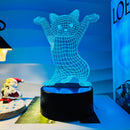 Luminária 3D Gato Fofo com Toque - 7 Cores Mutáveis