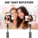 Tripé Selfie Stick com Luz LED Keelead – Bluetooth, Portátil e Ajustável (45,66 Polegadas)