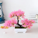 Plantas Artificiais Plásticas, Bonsai Pequena, Árvore em Vaso – Decoração de Mesa para Casa, Arranjo de Jardim e Ornamentos