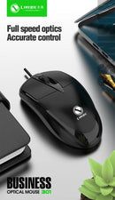 Mouse USB Óptico para Escritório e Jogos