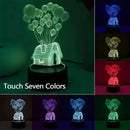 Luminária 3D Casa de Balões UP com Toque - 7 Cores Mutáveis