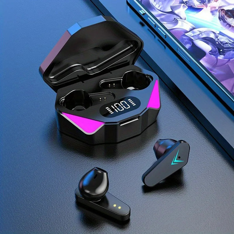 Fone de Ouvido Sem Fio X15 TWS com Display LED – Som Imersivo e Cancelamento de Ruído