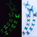 Novo Conjunto com 12 Adesivos de Parede 3D Luminosa de Borboleta - Adesivos Criativos para Decoração de Paredes Modernas, DIY e Presentes
