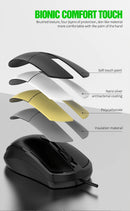 Mouse USB Óptico para Escritório e Jogos