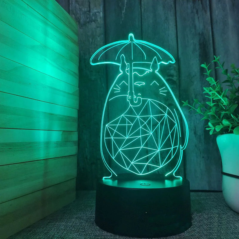 HOT toys Totoro 3D Night Light Visual Creative LED Desk Lamp 16 Colours Changeable Room Decoration Children's Day Gift