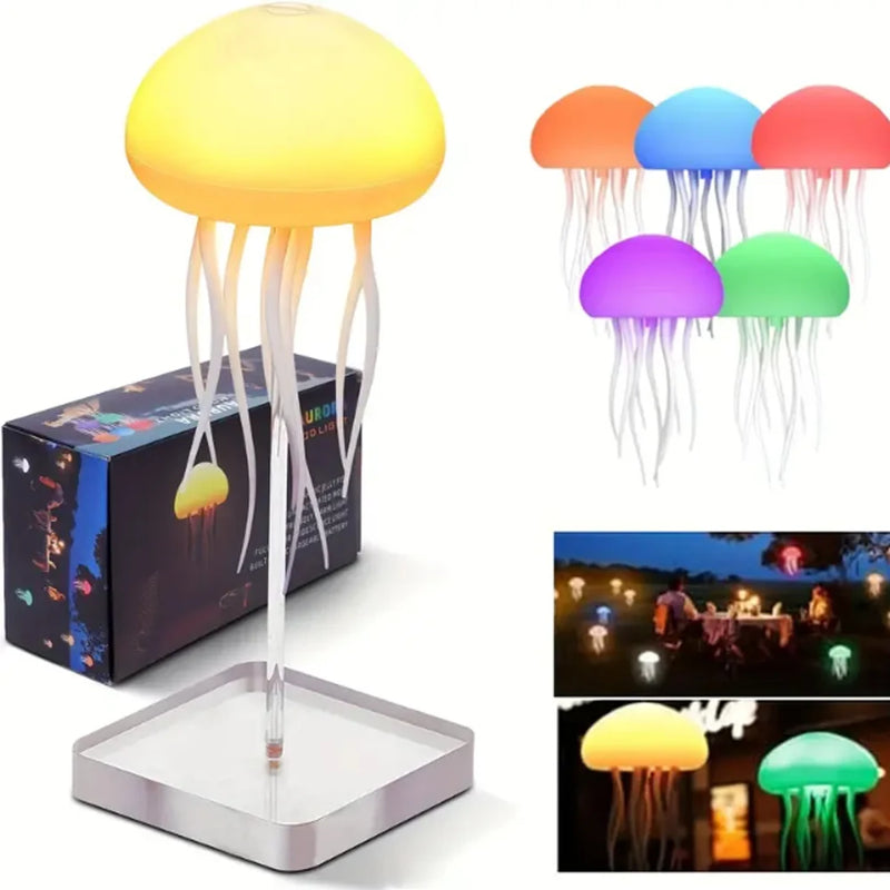 Luminária Medusa Dançante RGB – Luz Noturna Divertida e Interativa!