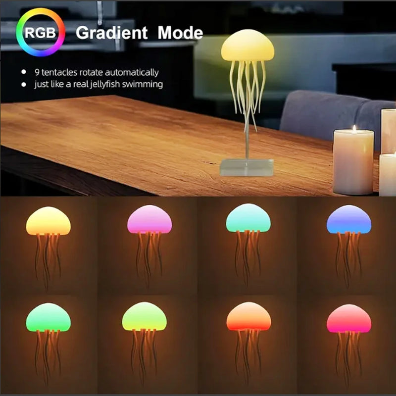 Luminária Medusa Dançante RGB – Luz Noturna Divertida e Interativa!