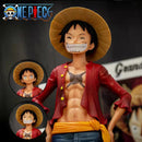 Action Figure Luffy One Piece Confiante Sorridente com Três Rosto Trocáveis - 28cm