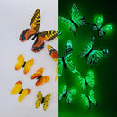 Novo Conjunto com 12 Adesivos de Parede 3D Luminosa de Borboleta - Adesivos Criativos para Decoração de Paredes Modernas, DIY e Presentes