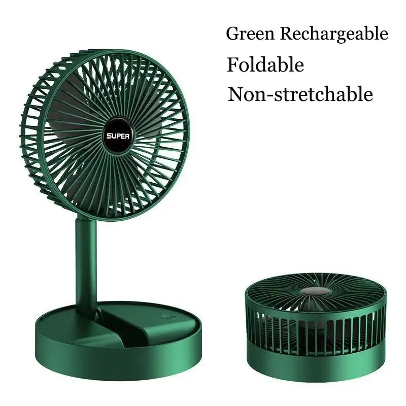 Ventilador Dobrável Ajustável USB - Portátil e Silencioso, com Altura Retrátil