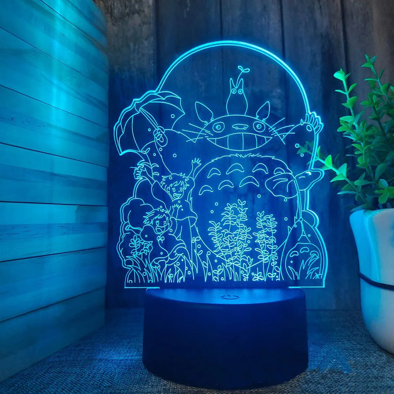 HOT toys Totoro 3D Night Light Visual Creative LED Desk Lamp 16 Colours Changeable Room Decoration Children's Day Gift