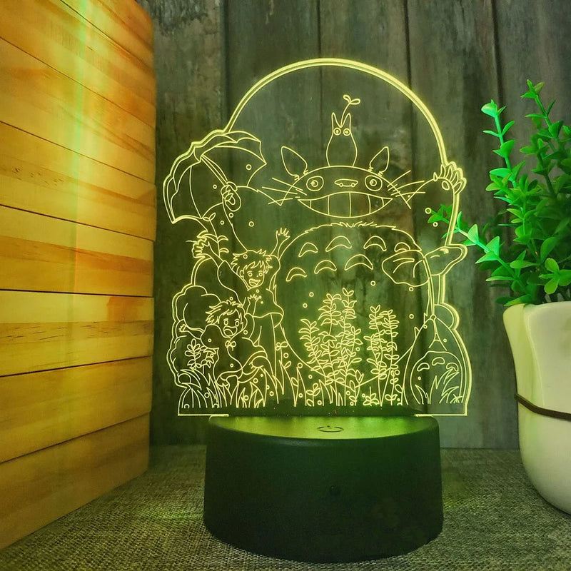 HOT toys Totoro 3D Night Light Visual Creative LED Desk Lamp 16 Colours Changeable Room Decoration Children's Day Gift