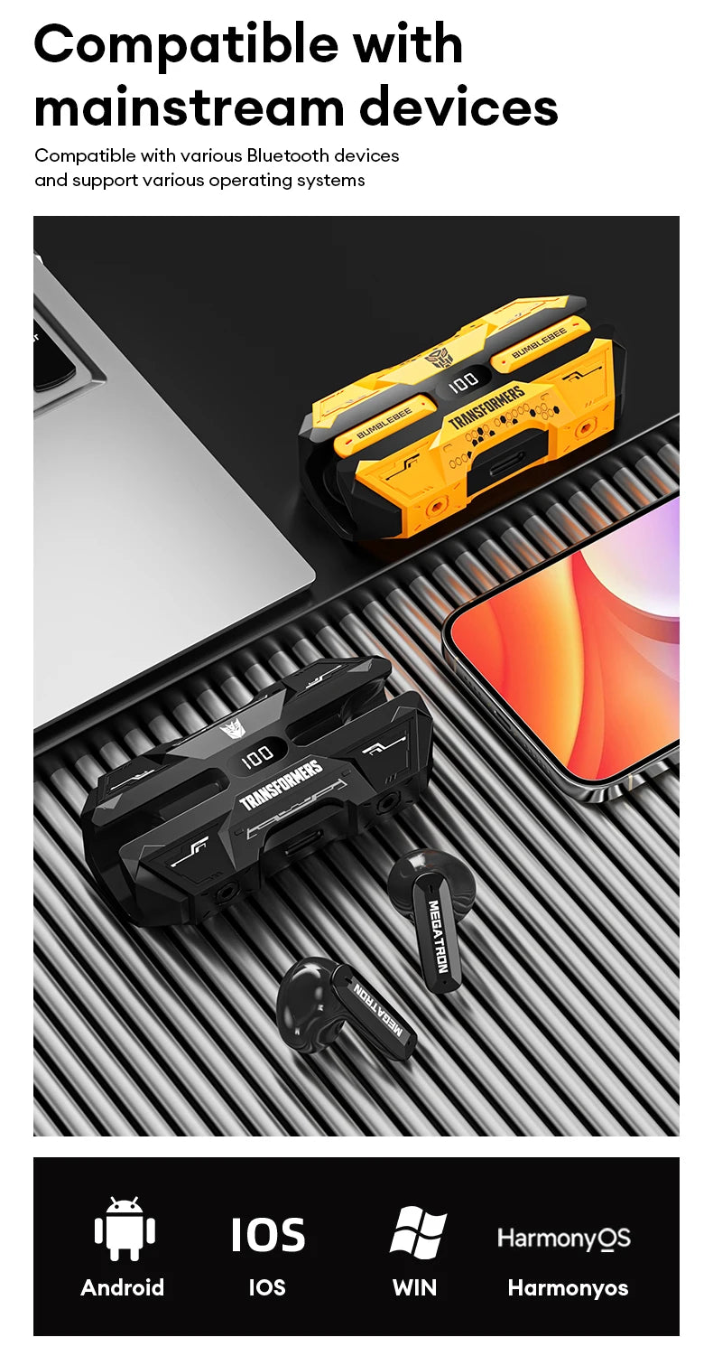 Fones Bluetooth Transformers TF-T51 – Potência e Estilo em Cada Batida
