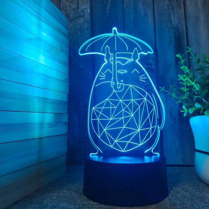 HOT toys Totoro 3D Night Light Visual Creative LED Desk Lamp 16 Colours Changeable Room Decoration Children's Day Gift