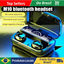 Fones Bluetooth M10 com Microfone e Tela LED - Estojo de Carregamento Sem Fio