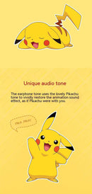 Fones de Ouvido Pokémon Pikachu Bluetooth 5.0 Sem Fio Redução de Ruído Esportiva Controle por Toque com Microfone
