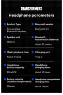 Fones Bluetooth Transformers TF-T51 – Potência e Estilo em Cada Batida