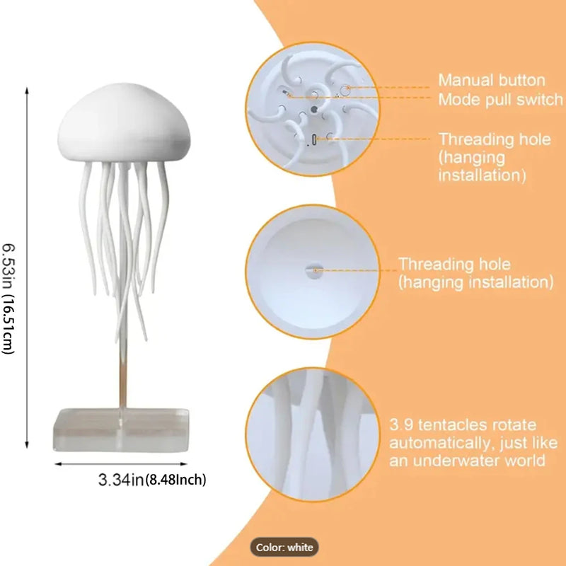 Luminária Medusa Dançante RGB – Luz Noturna Divertida e Interativa!