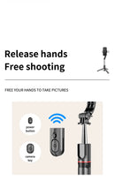 Tripé Selfie Stick com Luz LED Keelead – Bluetooth, Portátil e Ajustável (45,66 Polegadas)