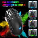 Mouse Gamer Bluetooth 3 Modos Recarregável 2.4G USB Sem Fio com Iluminação RGB para iPad, Tablet, Laptop e Computador