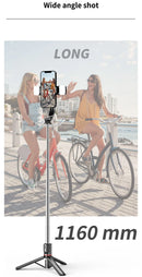 Tripé Selfie Stick com Luz LED Keelead – Bluetooth, Portátil e Ajustável (45,66 Polegadas)