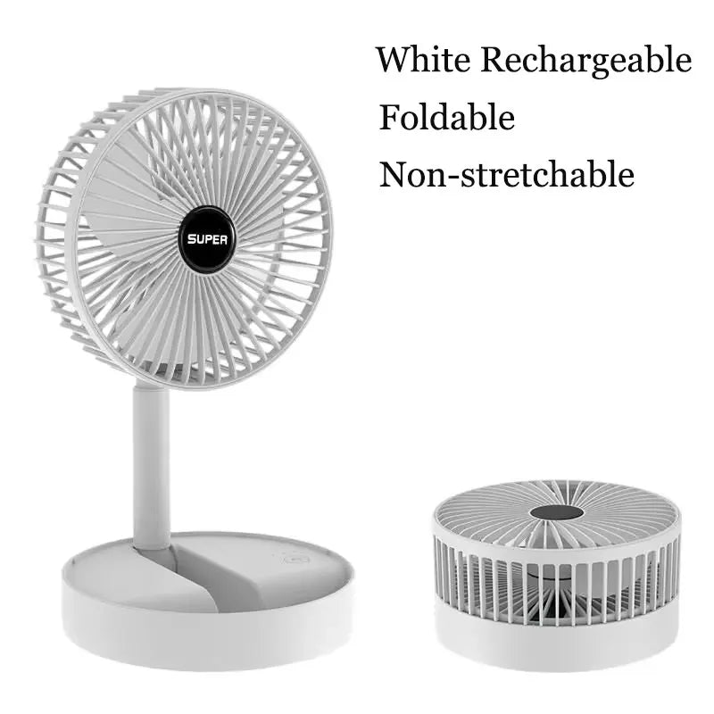 Ventilador Dobrável Ajustável USB - Portátil e Silencioso, com Altura Retrátil