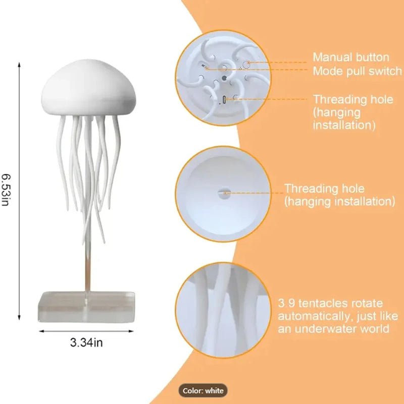 Luminária Medusa Dançante RGB – Luz Noturna Divertida e Interativa!